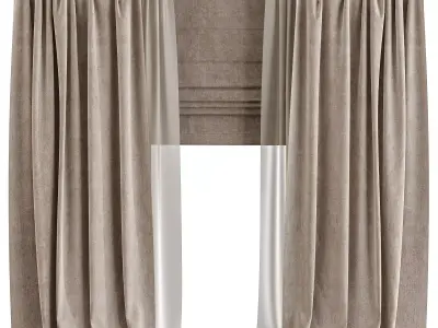 Curtain modern 2 3D model