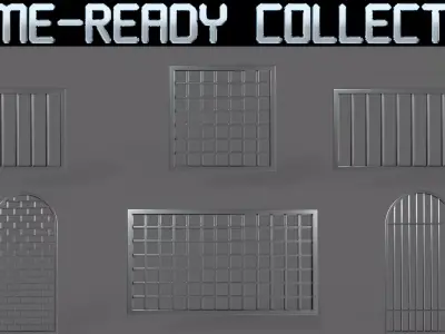 PBR Prison Window 3D Model Pack