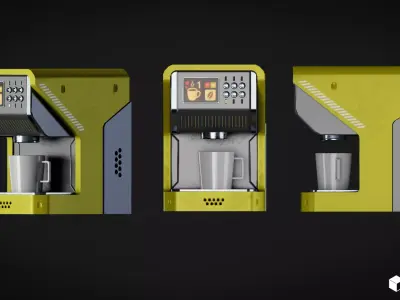Sci-fi Coffee Machine Low-poly 3D model