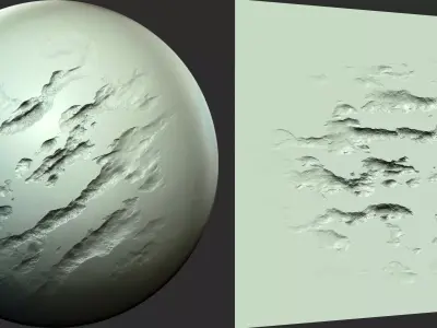 Wall and Stone Damage Brush and Alpha Low-poly 3D model