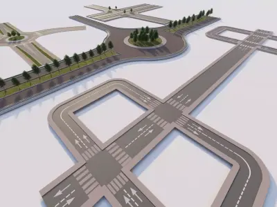 Road Pack - Extended-City Roads 3D model get