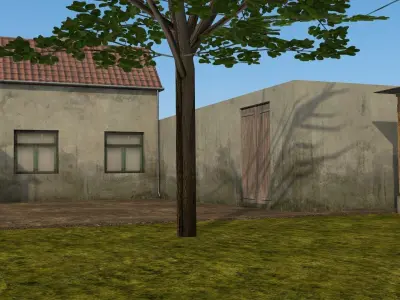 Rural household Low-poly 3D model