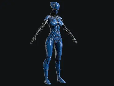 Sci-Fi Robot Low-poly 3D model 3