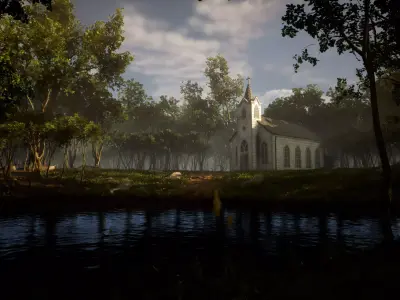 Church PBR Game Ready Low-poly Low-poly 3D model