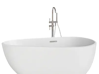 Elegant Modern Oval Freestanding Acrylic Bathtub 3D model