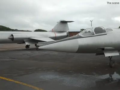  Vintage Supersonic Fighter Jet Rigged for Cinema 4D 