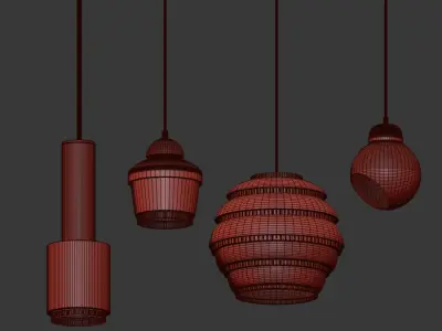 Pendant Light Collection 3D model