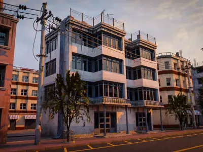 BUILDING URBAN AREA HONGKONG JAPAN CHINA ASIAN 06 Low-poly 3D model