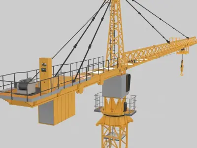 Tower Crane Animated 3D model