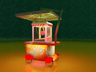 Popcorn Cart 3D model