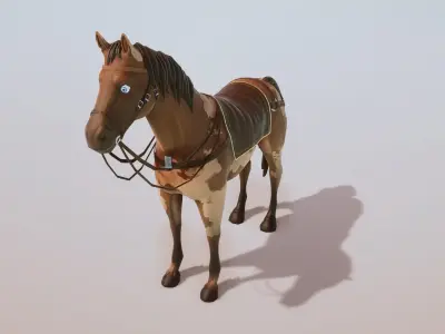 Stylized Horse Rigged Low-poly 3D model