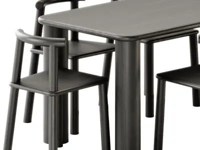 MIDI Open back chair and Found COMMUNE Small Table by Found 3D model