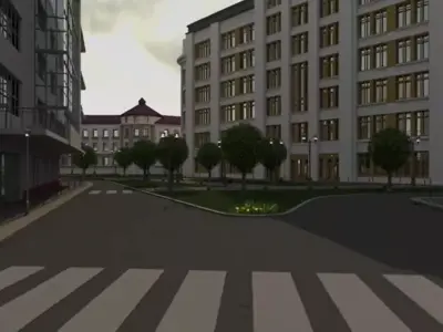 City Square UNITY fbx with uvs ready 3D model