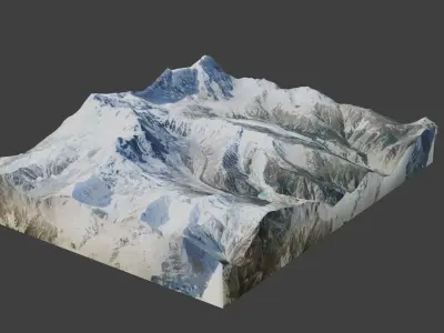 Baltistan Peak Mountain Low-poly 3D model