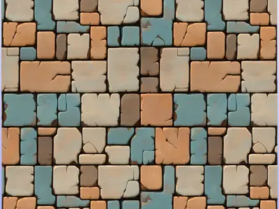 Stylized Stone Floor Seamless Texture Texture 25