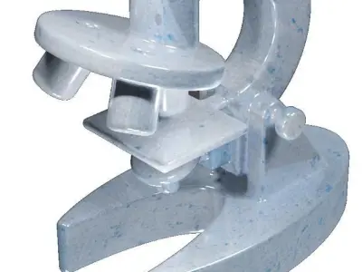 Metallic Microscope Toy Low-poly 3D model