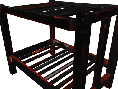 Industrial Metal Canopy Bed Frame Low-poly 3D model