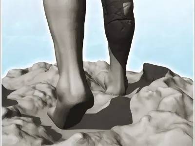 Goblin shaman with wooden staff and magic stone 12 - Medieval Fa 3D print model