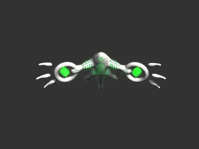 Tenfdali alien flying in air Low-poly 3D model