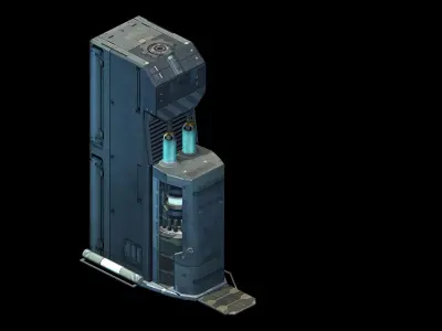 Sci Fi Building-connection wall 03 3D model