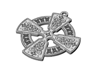 Celtic cross with diamonds cnc model  3D print model