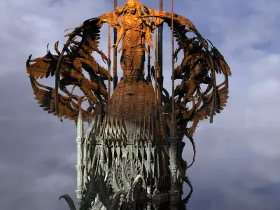 Desert ancient crusades Justice halls centre  3D model