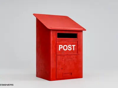 Postbox Low Poly 3D Model Low-poly 3D model