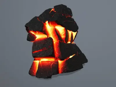 Lava Rock Set Low-poly 3D model