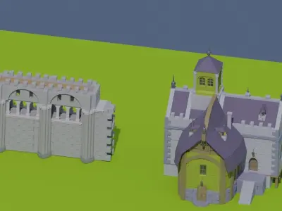 Kitbash Fantasy Medieval Assets Middle-Poly 3D model