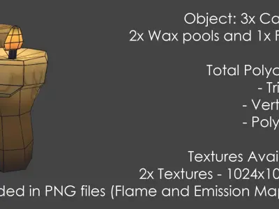 Taj Pack - Candles Low-poly 3D model