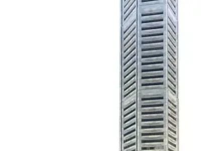 Graphic Eerie Gray Bat House Skyscraper Building 3D model