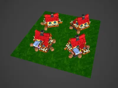 Toon build Low-poly 3D model