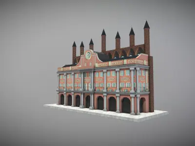 Rostock Town Hall Low-poly 3D model