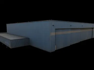 3D Building Low Poly warehouse Low-poly 3D model