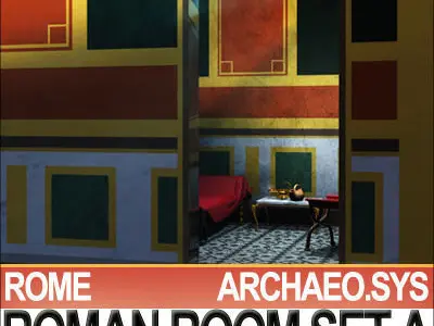 Ancient Roman Room Set A  12 Models with Candle Flame VFX 3D model
