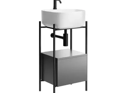 Diva 2 Floor Standing Vanity Unit by Scarabeo Ceramiche 3D model