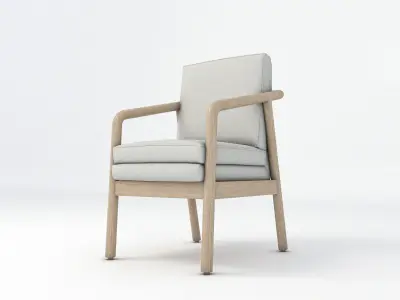Tufeld Wood Armchair Beige 3D model