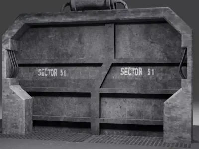 Door - Sci-fi Door - Low Poly Game Ready - 3D Model Low-poly 3D model
