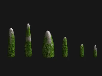 Obelisk Set - Ivy Low-poly 3D model