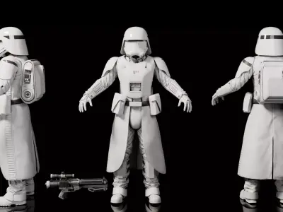 First Order Snowtrooper - Stars wars Game Ready Character Low-poly 3D model
