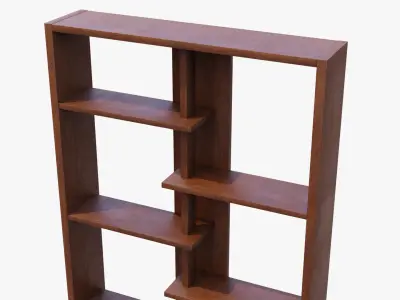 Bookshelf wooden bookcase with shelves Free 3D model