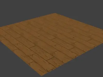 Wooden floor  Low-poly 3D model