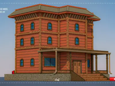 Nepali Architecture House 3D Model 3D model