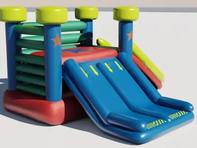 Inflatable 3D model slide for kids Low-poly 3D model