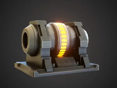 sci-fi stylized reactor  Low-poly 3D model