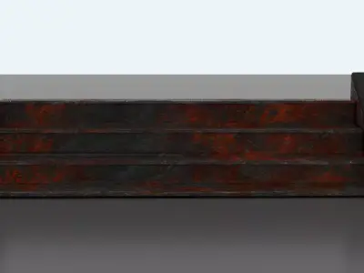 3D Rusted Metal Staircase Low-poly 3D model