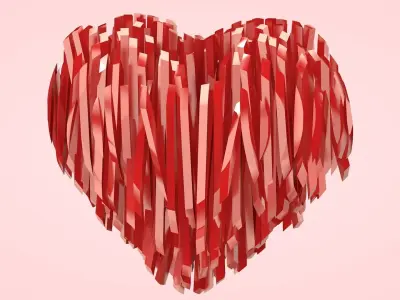 Heart Strips Low-poly 3D model