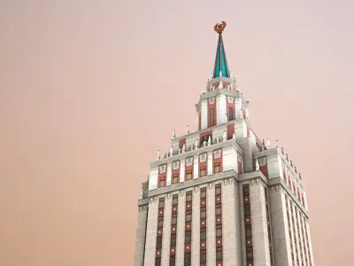Hotel Hilton Leningradskaya Low-poly 3D model