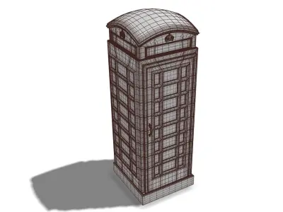 Red Telephone Booth  I  PBR Model 3D model