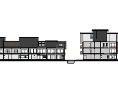 Guesthouse and house 3D model